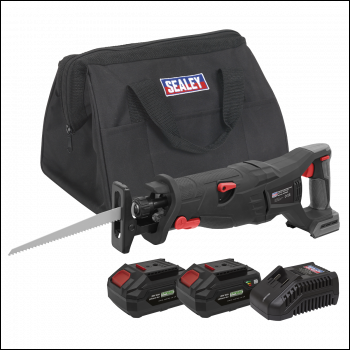 Sealey CP20VRSXKIT Premier SV20 Series Brushless Cordless Reciprocating Saw 20V 4Ah Kit - 2 Batteries