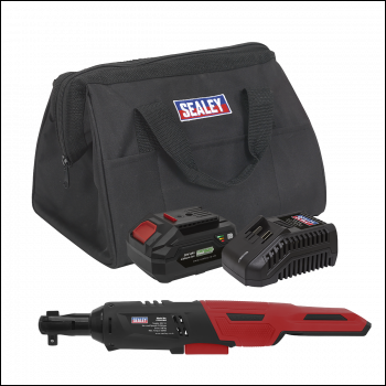 Sealey CP20VRWKIT1 SV20 Series 3/8 inch Sq Drive Cordless Ratchet Wrench Kit 60Nm 20V 4Ah