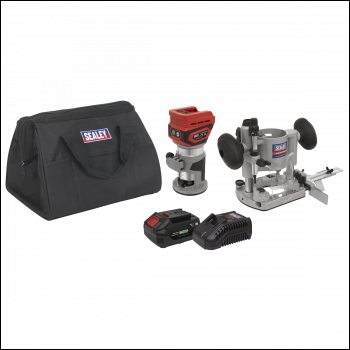 Sealey CP20VTRKIT1 SV20 Series Cordless Trimming Router Kit 20V 4Ah