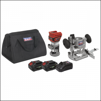 Sealey CP20VTRKIT SV20 Series Cordless Trimming Router Kit 20V 4Ah - 2 Batteries