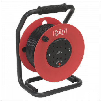 Sealey CR50/1.5 Cable Reel 50m 4 x 230V 1.5mm² Heavy-Duty Thermal Trip