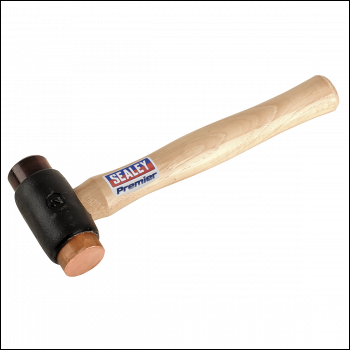 Sealey CRF25 Premier Copper/Rawhide Faced Hammer with Hickory Shaft 2.25lb