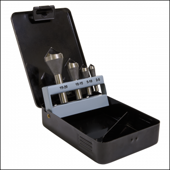Sealey CSSET4O 90° Slotted Deburring Countersink Drill Bit Set 4pc