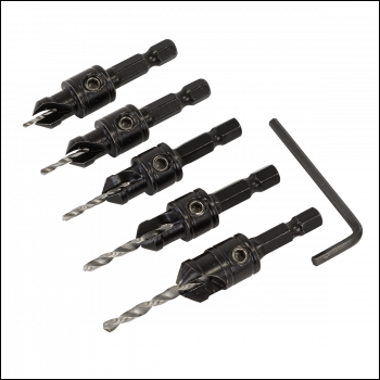 Sealey CSSET5 Countersink Drill Bit Set 5pc