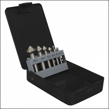 Sealey CSSET6V 90° Countersink Bit Set 3 x V Flutes 6pc