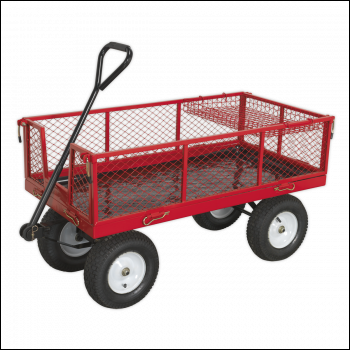 Sealey CST806 Platform Truck with Sides Pneumatic Tyres 450kg Capacity