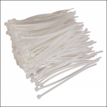 Sealey CT10025P200W Cable Tie 100 x 2.5mm, White - Pack of 200