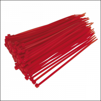 Sealey CT20048P100R Cable Tie 200 x 4.4mm, Red - Pack of 100