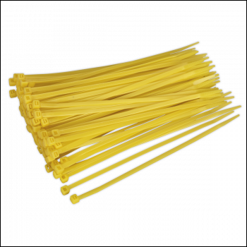 Sealey CT20048P100Y Cable Tie 200 x 4.4mm, Yellow - Pack of 100