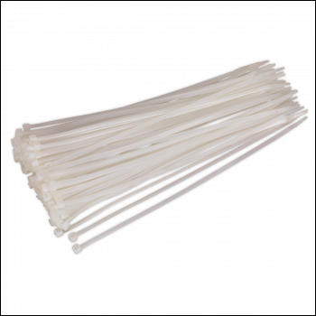 Sealey CT30048P100W Cable Tie 300 x 4.8mm, White - Pack of 100