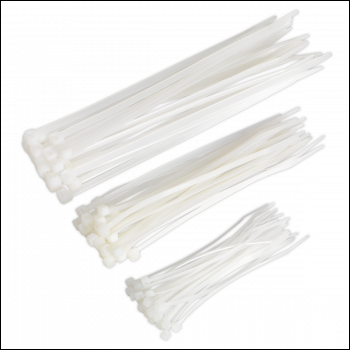Sealey CT75W Cable Tie Assortment, White - Pack of 75