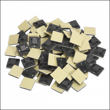 Sealey CTM2020B Self-Adhesive Cable Tie Mount 20 x 20mm, Black - Pack of 100