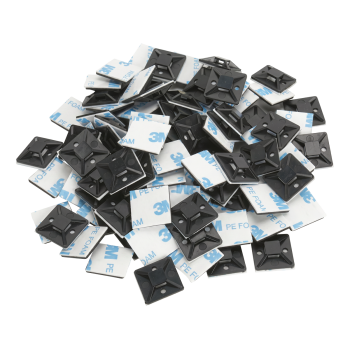 Sealey CTM3030B Sealey Self-Adhesive Cable Tie Mount 30 x 30mm, Black - Pack of 100 CTM3030B