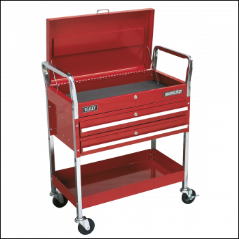 Sealey CX1042D Superline PRO® Heavy-Duty Trolley with Lockable Top & 2 Drawers 2-Level