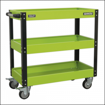 Sealey CX110HV Superline PRO® Heavy-Duty Workshop Trolley 3-Level - Hi-Vis Green