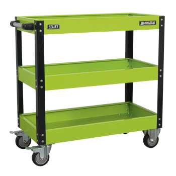 Sealey CX110HV Superline PRO® Heavy-Duty Workshop Trolley 3-Level - Hi-Vis Green