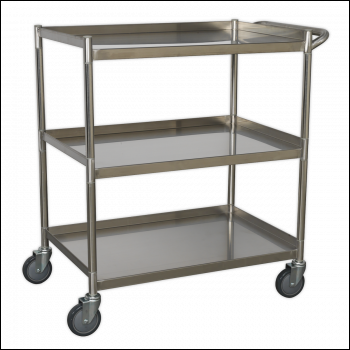 Sealey CX410SS Premier™ Stainless Steel Workshop Trolley 3-Level