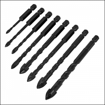 Sealey DBGC1 Tile & Glass Drill Bit Set 8pc