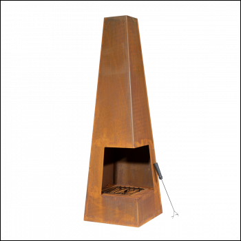 Sealey DG106 Dellonda Chiminea, Wood Burner, Heater for Outdoors W45cm x H150cm, Corten Steel