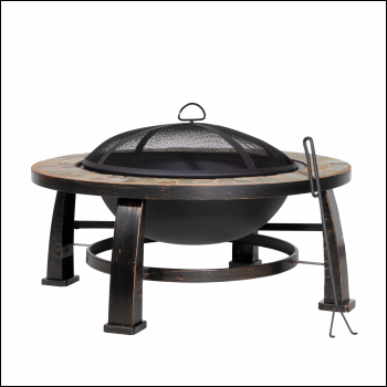 Sealey DG111 Dellonda 76cm Deluxe Traditional Style Fire Pit/Fireplace/Outdoor Heater - Slate