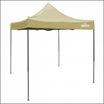 Sealey DG126 Dellonda Premium 2x2m Pop-Up Gazebo, Heavy Duty, PVC Coated, Water-Resistant Fabric, Supplied with Carry Bag, Rope, Stakes & Weight Bags - Beige Canopy
