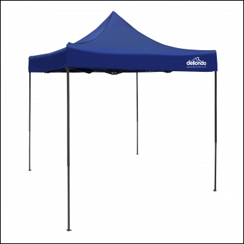 Sealey DG127 Dellonda Premium 2x2m Pop-Up Gazebo, Heavy Duty, PVC Coated, Water-Resistant Fabric, Supplied with Carry Bag, Rope, Stakes & Weight Bags - Blue Canopy