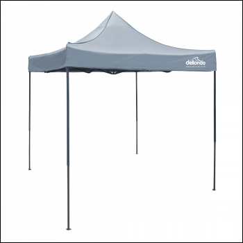 Sealey DG129 Dellonda Premium 2 x 2m Pop-Up Gazebo, Heavy Duty, PVC Coated, Water-Resistant Fabric, Supplied with Carry Bag, Rope, Stakes & Weight Bags - Grey Canopy