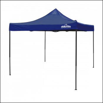 Sealey DG131 Dellonda Premium 3 x 3m Pop-Up Gazebo, PVC Coated, Water-Resistant Fabric, Supplied with Carry Bag, Rope, Stakes & Weight Bags - Blue Canopy