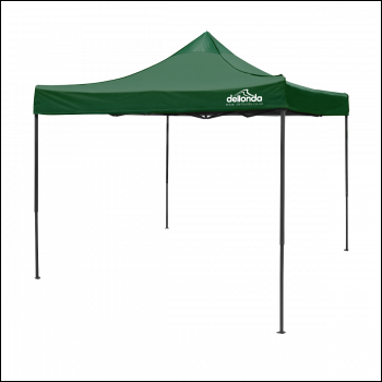 Sealey DG132 Dellonda Premium 3 x 3m Pop-Up Gazebo, PVC Coated, Water-Resistant Fabric, Supplied with Carry Bag, Rope, Stakes & Weight Bags - Dark Green Canopy