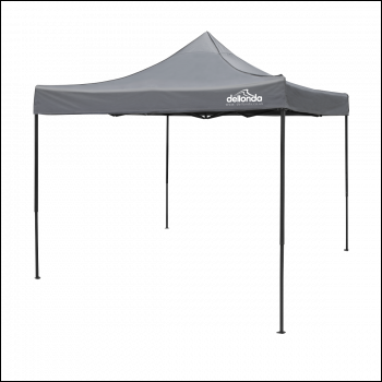 Sealey DG133 Dellonda Premium 3 x 3m Pop-Up Gazebo, PVC Coated, Water-Resistant Fabric, Supplied with Carry Bag, Rope, Stakes & Weight Bags - Grey Canopy
