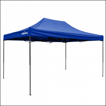 Sealey DG135 Dellonda Premium 3 x 4.5m Pop-Up Gazebo, Heavy Duty, PVC Coated, Water-Resistant Fabric, Supplied with Carry Bag, Rope, Stakes & Weight Bags - Blue Canopy