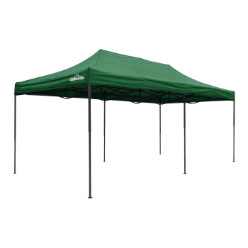 Sealey DG140 Dellonda Premium 3x6m Pop-Up Gazebo, Heavy Duty, PVC Coated, Water-Resistant Fabric, Supplied with Carry Bag, Rope, Stakes & Weight Bags - Dark Green Canopy