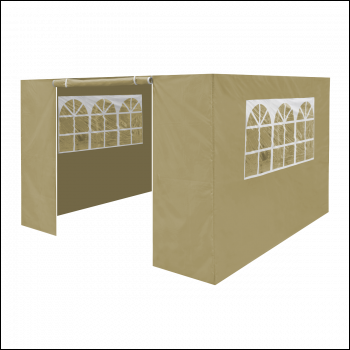 Sealey DG146 Dellonda Premium Gazebo/Marquee Side Walls/Doors/Windows, Fits 3 x 3m Models - Beige