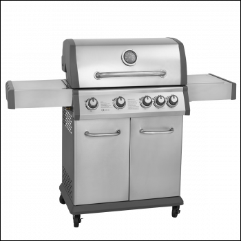 Sealey DG17 Dellonda 4+1 Burner Deluxe Gas BBQ Grill with Piezo Ignition & Thermometer - Stainless Steel