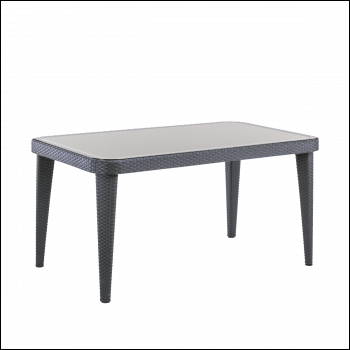 Sealey DG209 Dellonda Weather-Resistant Polypropylene/Fibreglass Dining Tables with Tempered Glass Top 150 x 90 x 76cm - Anthracite