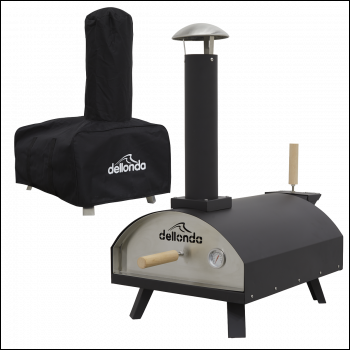 Sealey DG218 Dellonda Wood-Fired Pizza Oven, Pizza Peel & Cover 14 inch  - Black