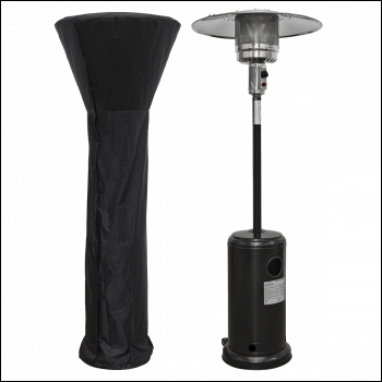 Sealey DG220 Dellonda Freestanding Gas Patio Heater 13kW with wheels for Commercial & Domestic Use, Supplied with Cover, Black