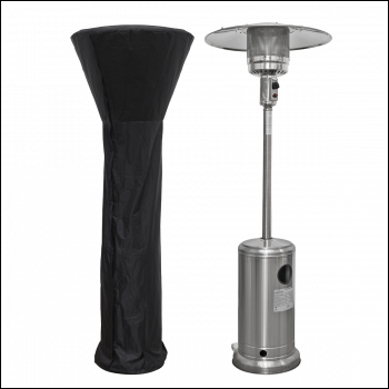 Sealey DG221 Dellonda Freestanding Gas Patio Heater 13kW with Wheels Supplied with Cover, Stainless Steel