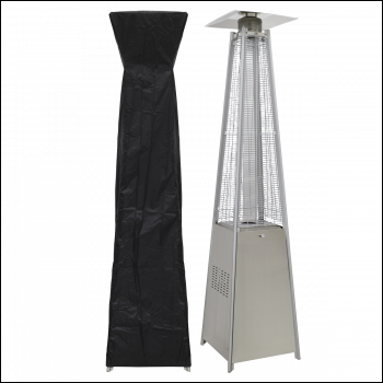 Sealey DG225 Dellonda Pyramid Gas Patio Heater 13kW for Commercial & Domestic Use, Stainless Steel, Supplied with Cover