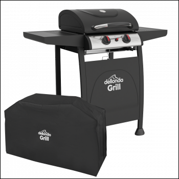 Sealey DG227 Dellonda 2 Burner Gas BBQ Grill with Piezo Ignition, Thermometer & Cover