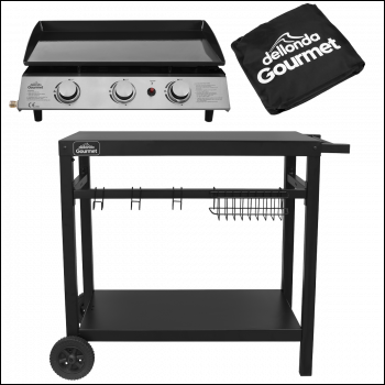 Sealey DG250 Dellonda 3 Burner Portable Gas Plancha, Cover & Trolley