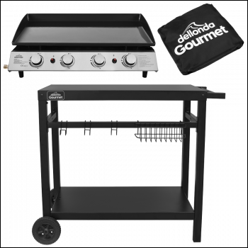 Sealey DG251 Dellonda 4 Burner Portable Gas Plancha, Cover & Trolley
