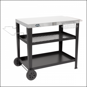 Sealey DG263 Dellonda Plancha Trolley with Utensil Holder - Stainless Steel Top