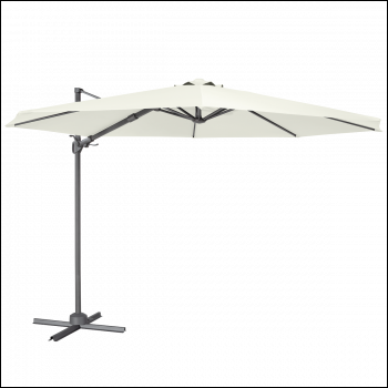 Sealey DG268 Dellonda Cantilever Parasol with 360° Rotation, Tilt & Cover 3m - Cream