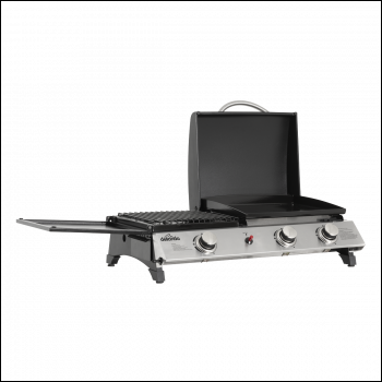 Sealey DG276 Dellonda 3 Burner Stainless Steel Portable Gas Plancha/Grill 8.5kW