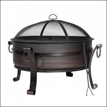 Sealey DG42 Dellonda 76cm Deluxe 2-in-1 Outdoor Fire Pit & Coffee Table Antique Bronze Effect