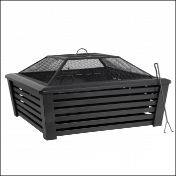 Sealey DG43 Dellonda 89cm Square Outdoor Fire Pit, Black