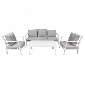 Sealey DG52 Dellonda Kyoto Aluminium Outdoor Sofa & Coffee Table Set 4pc