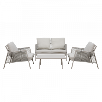 Sealey DG56 Dellonda Fusion Aluminium Outdoor Sofa, Arm Chairs & Coffee Table Set 4pc