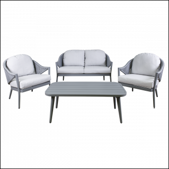 Sealey DG59 Dellonda Echo Aluminium Outdoor Sofa, Chair & Coffee Table Set 4pc
